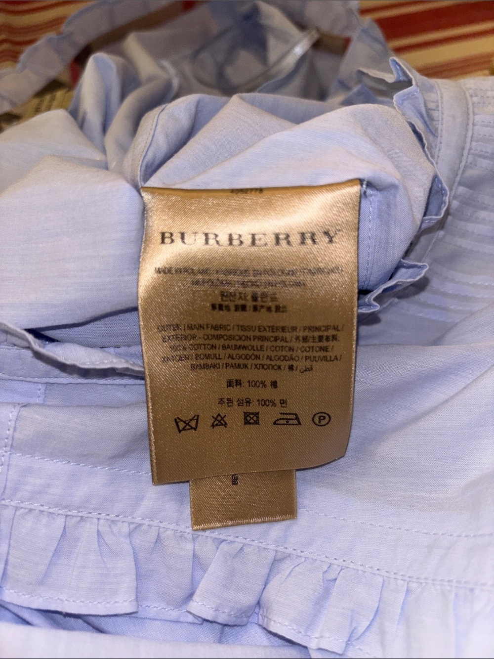Burberry Off Shoulder Midi Cotton Dress - Picture 4 of 5